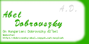 abel dobrovszky business card